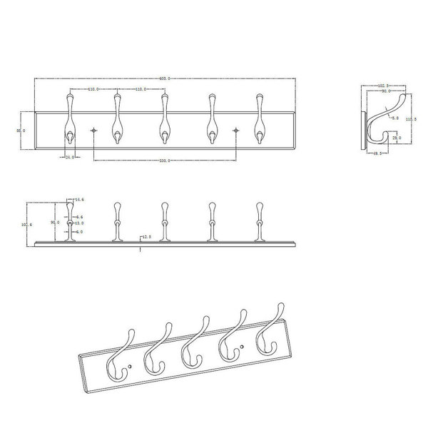 Richelieu 5 Hook Utility Wall Mounted Coat Rack & Reviews Wayfair.ca